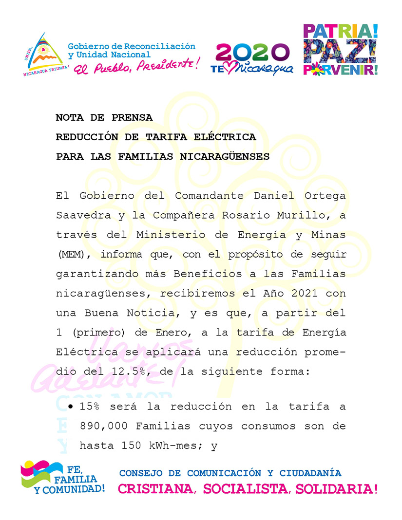 nicaragua-tarifa-energia-electrica